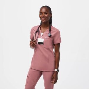 Figs Catarina scrub top in mauve